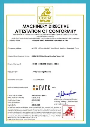 Certificat CE – Capsuleuse 